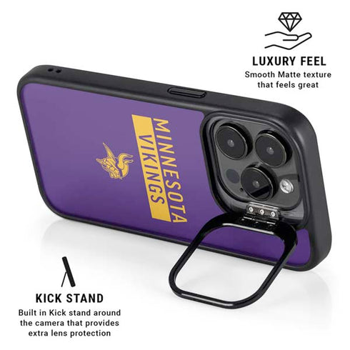 NFL Minnesota Vikings Purple Performance Series iPhone 15 Pro Kickstand Case